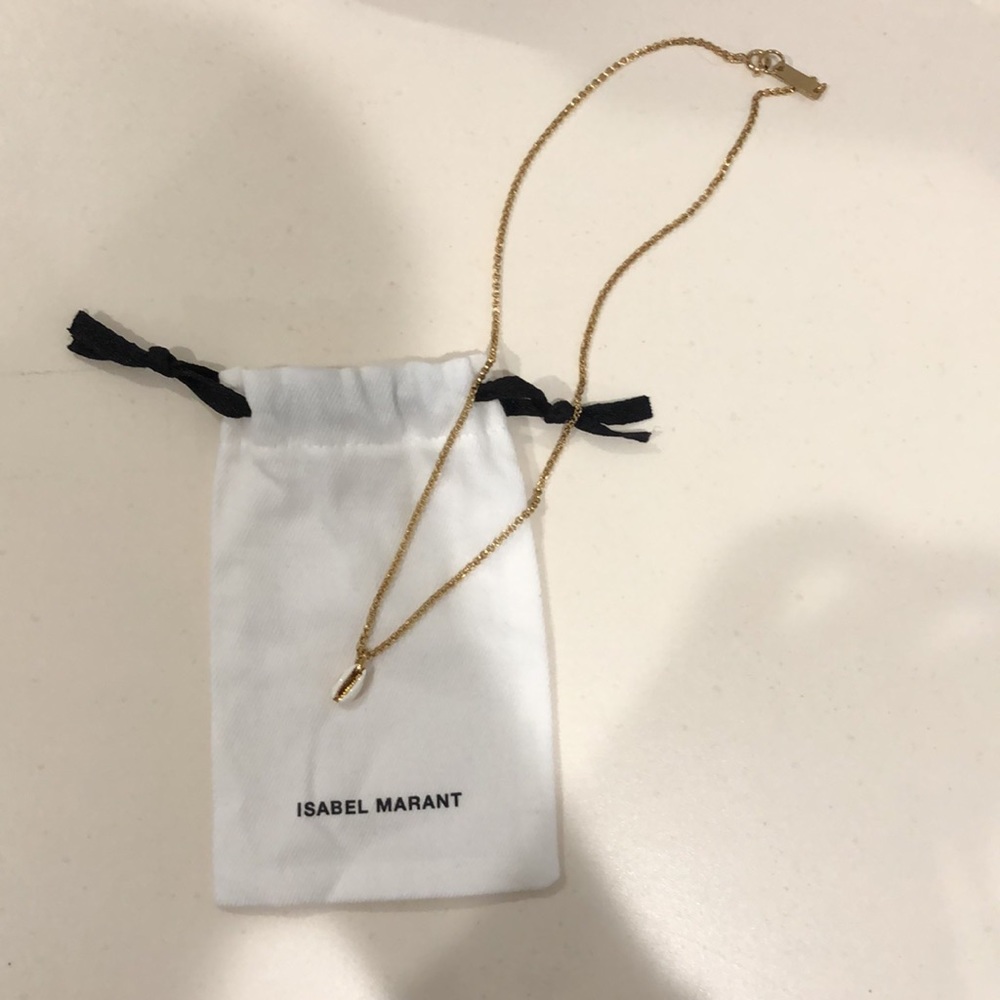 Isabel Marant Gold Shell Pendant Necklacr